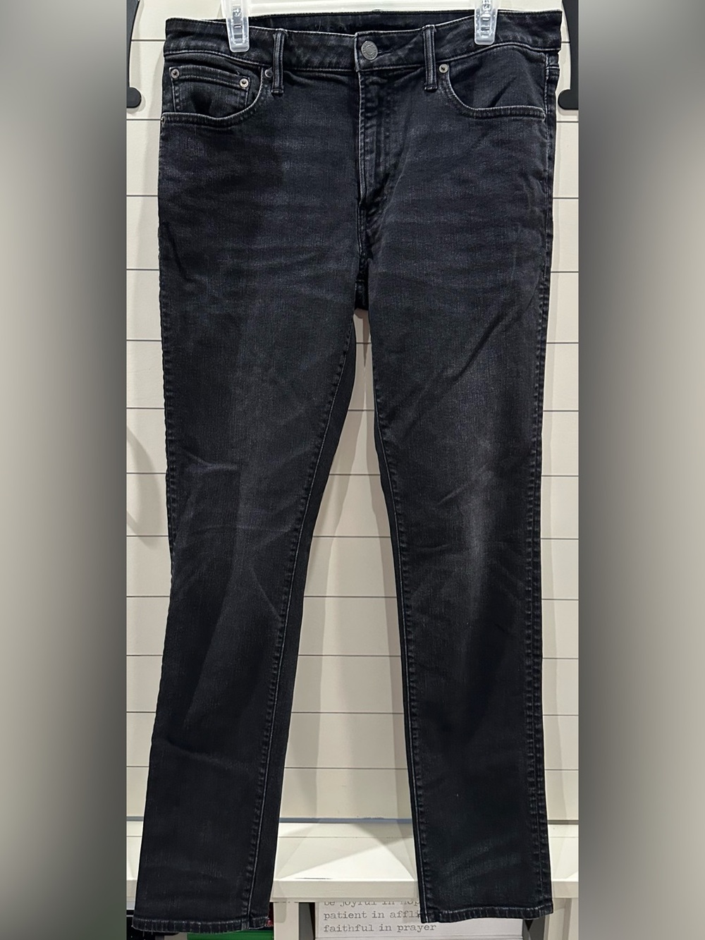 American Eagle Men's Washed Black Slim Jeans 34x34